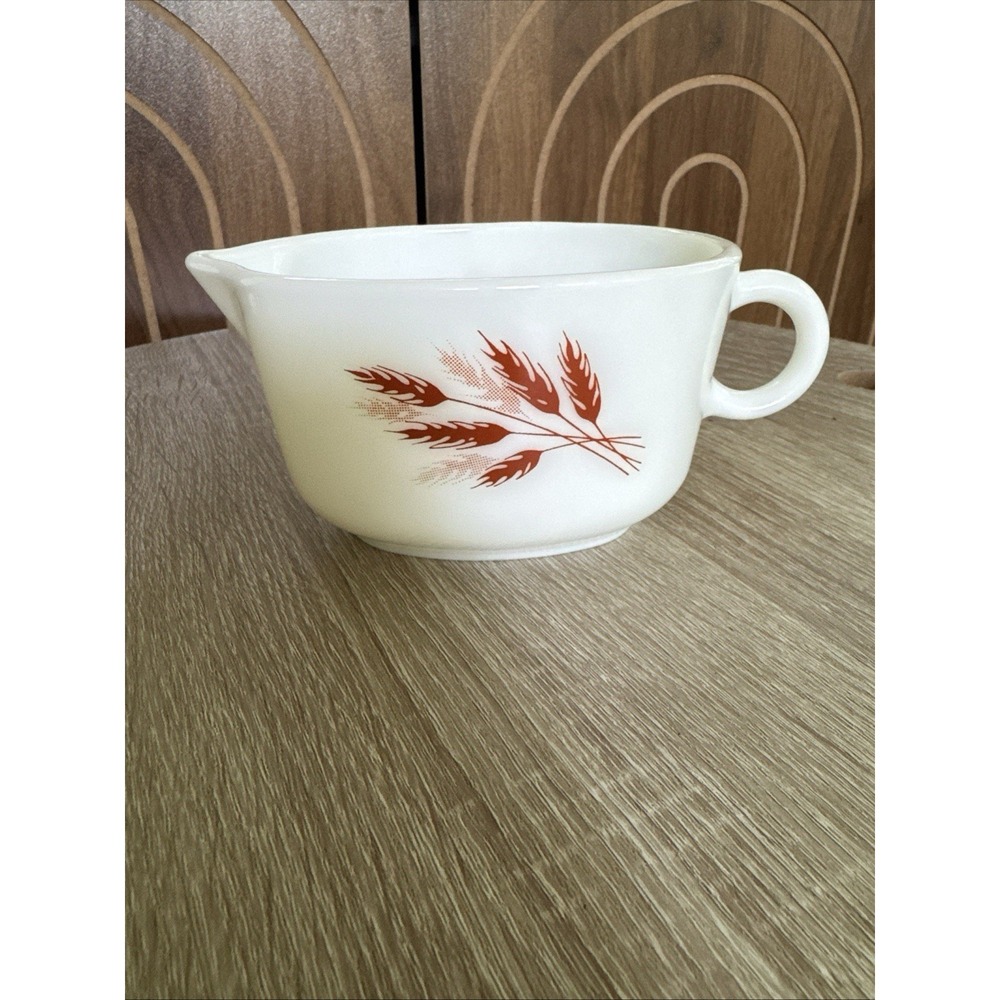 Vintage PYREX Autumn Harvest Gravy Boat: Model  77-B, Milk Glass (No Chips)